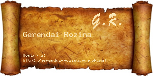 Gerendai Rozina névjegykártya